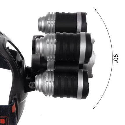 LED Hovedlampe med 5 x Cree T6 – Perfekt til Cykling og Udendørs Aktiviteter