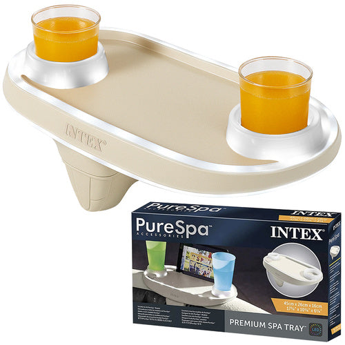 LED Spa-bakke med drikkeholdere og telefonholder til afslapning i spa