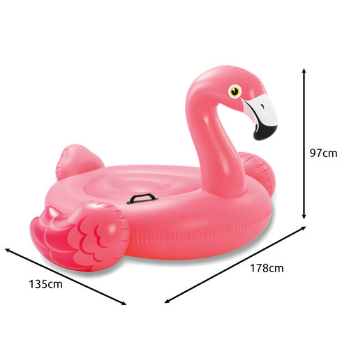 Oppustelig flamingo madras til afslapning ved vandet - 142 x 137 cm