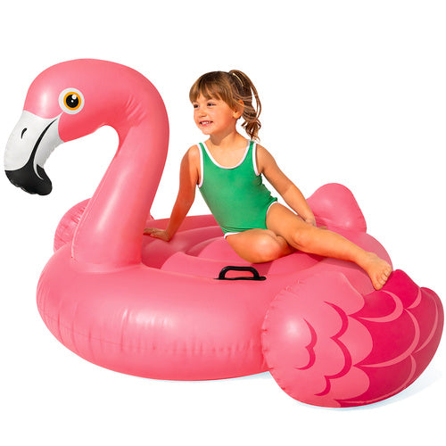 Oppustelig flamingo madras til afslapning ved vandet - 142 x 137 cm