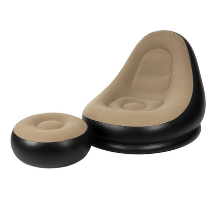 Oppustelig havestol med fodskammel og komfortabelt design