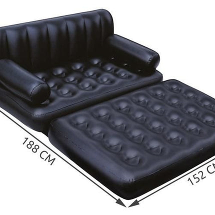 Oppustelig dobbeltmadras til sofa - 188 x 152 x 64 cm, komfortabel og holdbar løsning til gæster