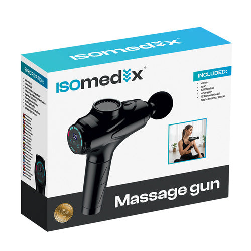 Massagepistol 30 hastigheder med 12 hoveder – muskelmassage til nakke, ryg, arme, lår og fødder