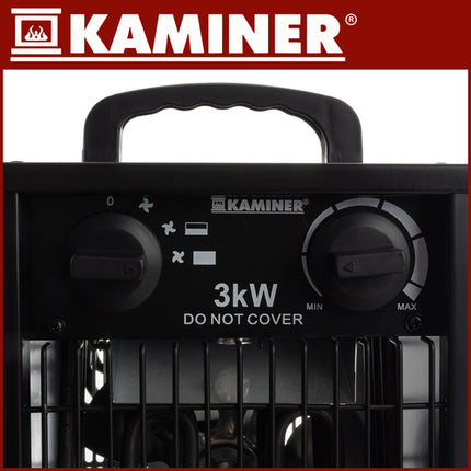 Kaminer 3000W elektrisk varmeblæser med termostat