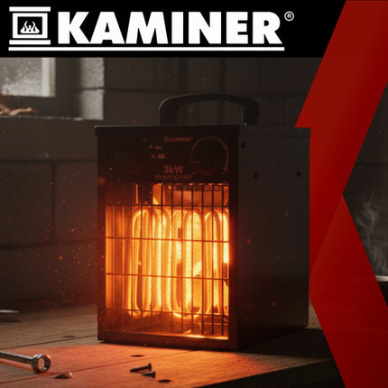Kaminer 3000W elektrisk varmeblæser med termostat