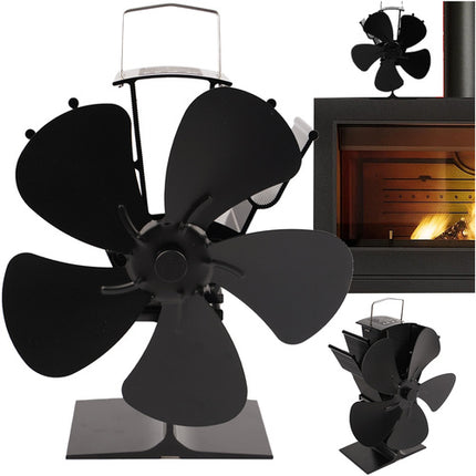 Kaminventilator med 5 blade til effektiv varmefordeling
