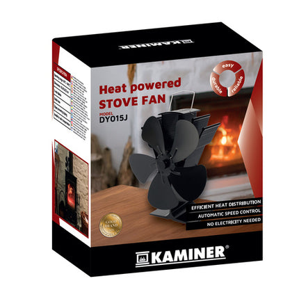 Kaminventilator med 5 blade til effektiv varmefordeling