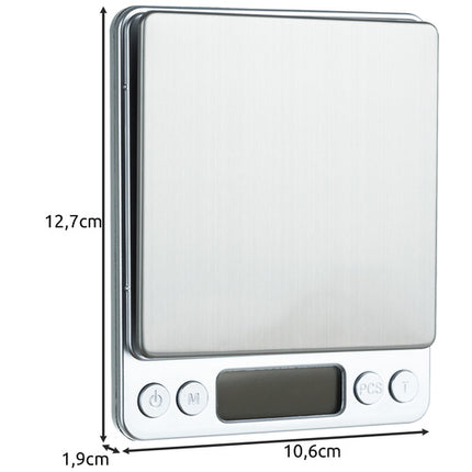 Præcisionsvægt 500g med 0,01g nøjagtighed og LCD-display