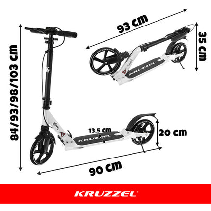 Sammenfoldelig scooter med 20cm hjul og skivebremse til børn og voksne