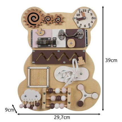 Bear Manipulation Board 14in1 – Læring og Leg for Børn