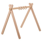 Træ aktivitetsstativ til baby med 4 ringe - 64x43x52 cm