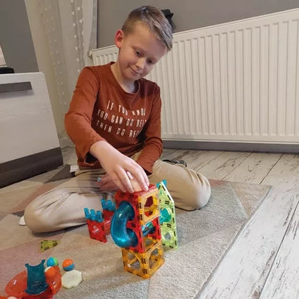 Magnetiske Byggeklodser - Kreativ Leg med Lys og Farver