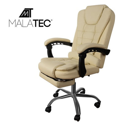 CREAM SWIVEL CHAIR MED UDLÆNGELIG FODSTØTTE OG LIGGENDE FUNKTION