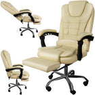 CREAM SWIVEL CHAIR MED UDLÆNGELIG FODSTØTTE OG LIGGENDE FUNKTION