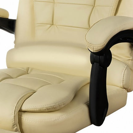 CREAM SWIVEL CHAIR MED UDLÆNGELIG FODSTØTTE OG LIGGENDE FUNKTION