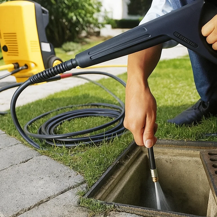 20m Rengøringsslange til Rør med Adaptere - Effektiv og Fleksibel
