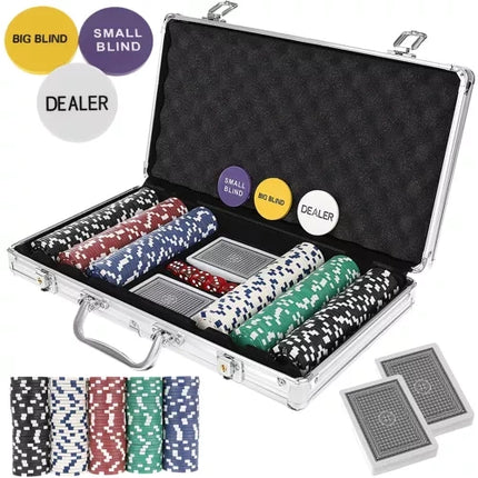 Poker Sæt med 300 Chips i Kuffert – Perfekt til Spilaftener