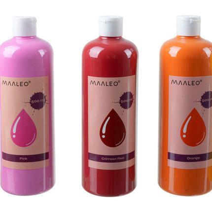 Maling sæt med 18 farver - 500 ml hver