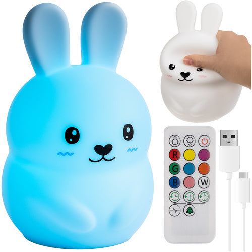 Børnelampe med fjernbetjening - Kanin RGB LED