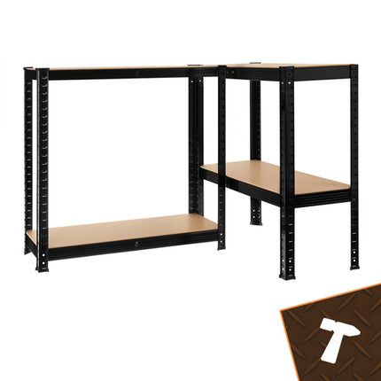 Industriel reol sort 150x75x30 cm til opbevaring