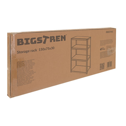Industriel reol sort 150x75x30 cm til opbevaring