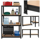 Industriel reol sort 150x75x30 cm til opbevaring