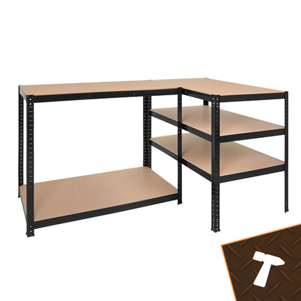 Opbevaringsreol sort 180x100x60 cm med 5 hylder