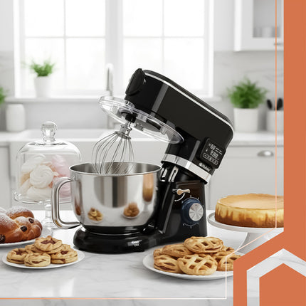 Multifunktionel køkkenmaskine med opvarmet skål og blender