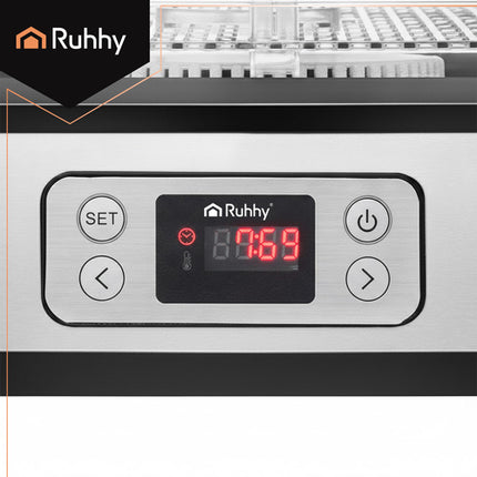 Ruhhy svampe- og frugt dehydrator med 5 bakker og LCD-display