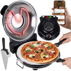 Elektrisk pizzaovn med keramisk sten og temperaturkontrol