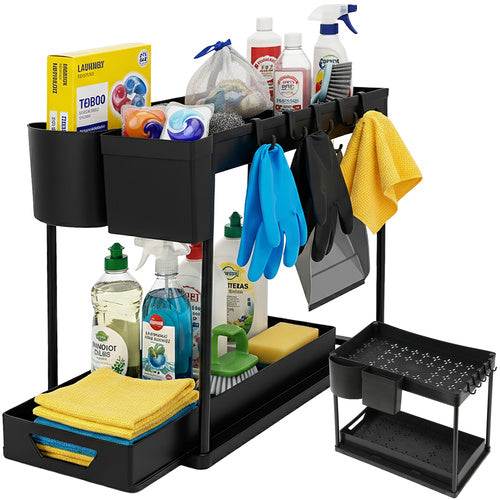 Under-Sink Organizer med 2 niveauer og træk-funktion