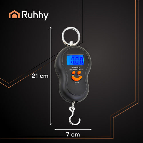 Praktisk hook scale til vejning op til 50 kg med LCD-display