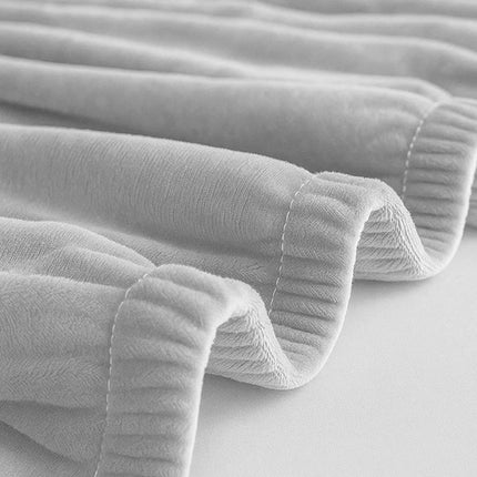 Sofatræk i lys grå velour til hjørnesofaer 190-230 cm