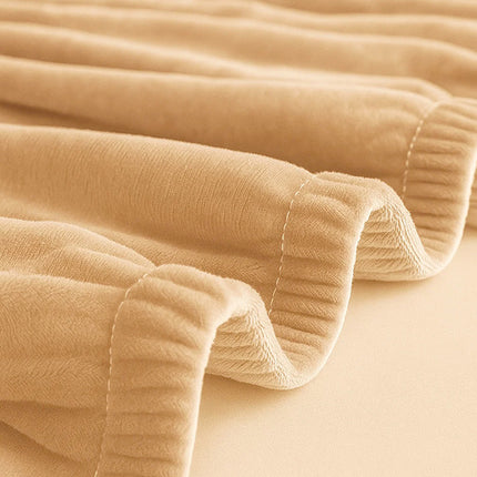 Beige sofa cover i elastisk velour til hjørnesofaer