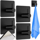 Praktisk Towel Rack i Sort Metal – Sæt af 4 til Badeværelset