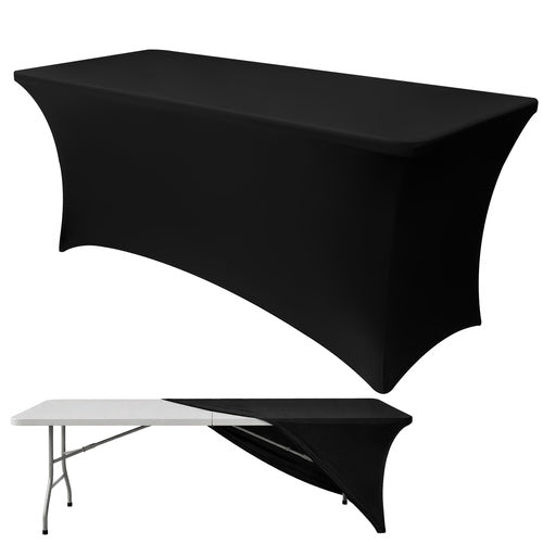 Elastisk bordovertræk til cateringborde 183x75cm - sort