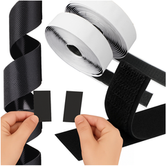 Selvklæbende Velcro tape 5m x 2.5cm - Praktisk og nem montering