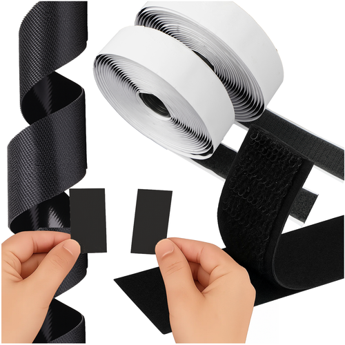 Selvklæbende Velcro tape 5m x 2.5cm - Praktisk og nem montering