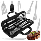 Grill værktøjssæt med kuffert - 5 dele rustfrit stål