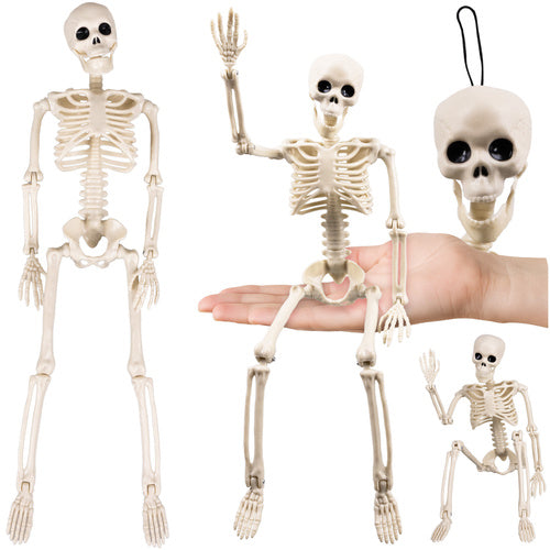Halloween skelet dekoration 40 cm med bevægelige lemmer