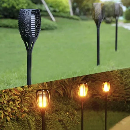 Solcelle Lampe med Flamme Effekt – 4 stk. LED Havebelysning