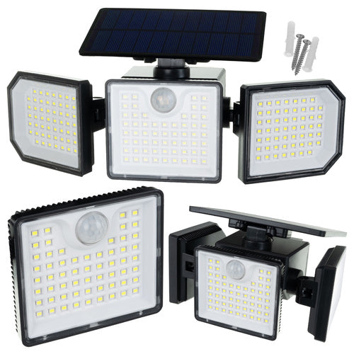 Solar havelampe med 167 LED, bevægelsessensor og fjernbetjening
