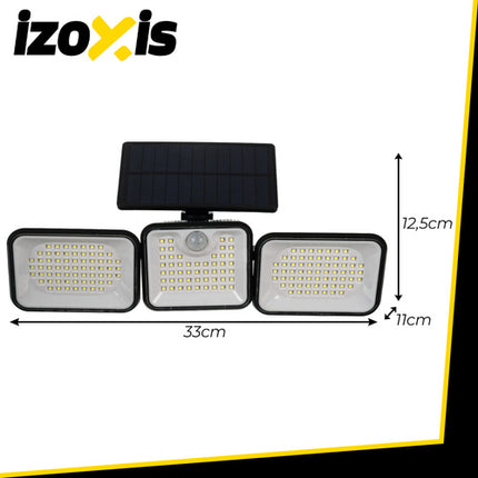 Solar havelampe 180 LED med bevægelsessensor og skumringssensor