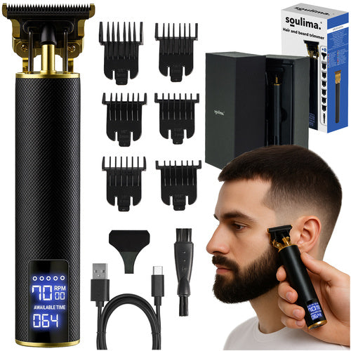 Multifunktionel barbermaskine med trimmer og 6 vedhæftninger