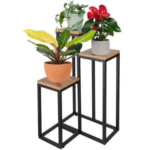 Stående blomsterstand 67 cm med 3 niveauer i metal
