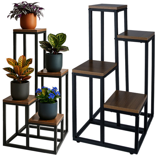 Stående plantebord 69 cm med 4 hylder og stilrent design