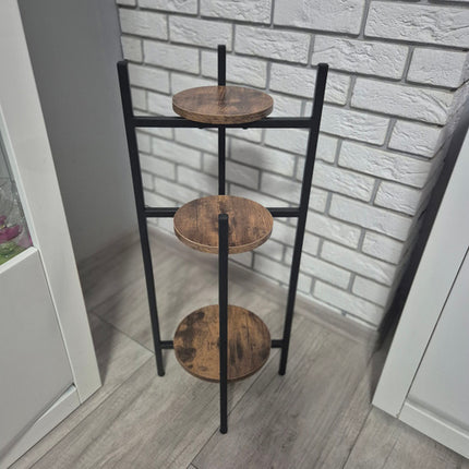 Metal blomsterstander 80 cm med 3 niveauer og stabil konstruktion