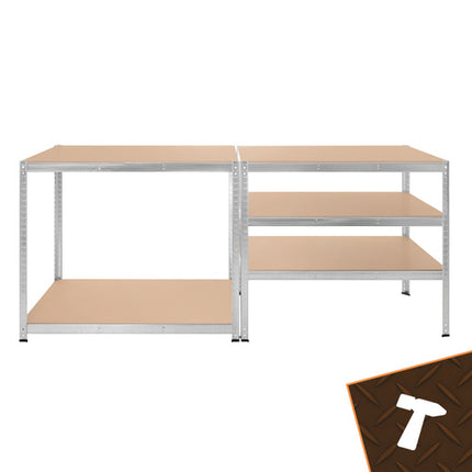 Stålreol 5 hylder 180x100x60cm - 1000kg bæreevne til garage