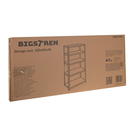 Metal hyldereol 5 hylder 180x90x40cm - max 1000kg kapacitet