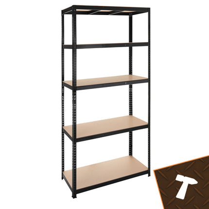 Metalreol med 5 hylder - 220x100x45cm bærer op til 1000kg